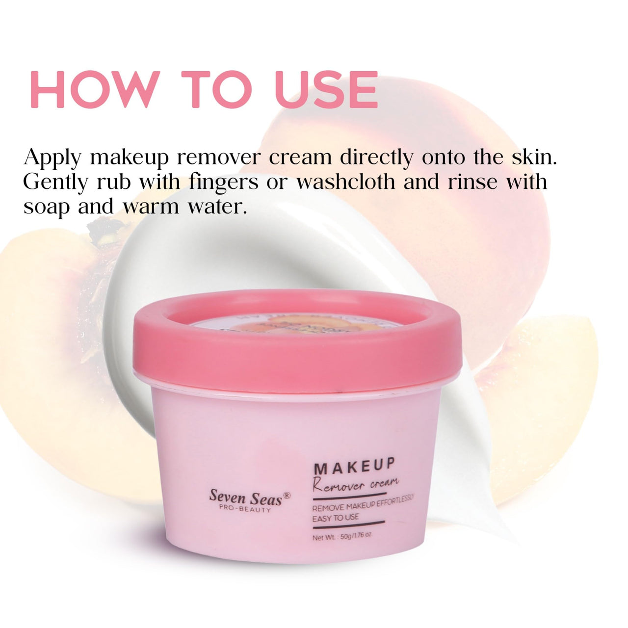Seven Seas Peaches Essence Makeup Remover Cleansing Balm | Cleanse Makeup, Removes Excess Oil & Dirt | For All Skin Type | Peach – 50 GM