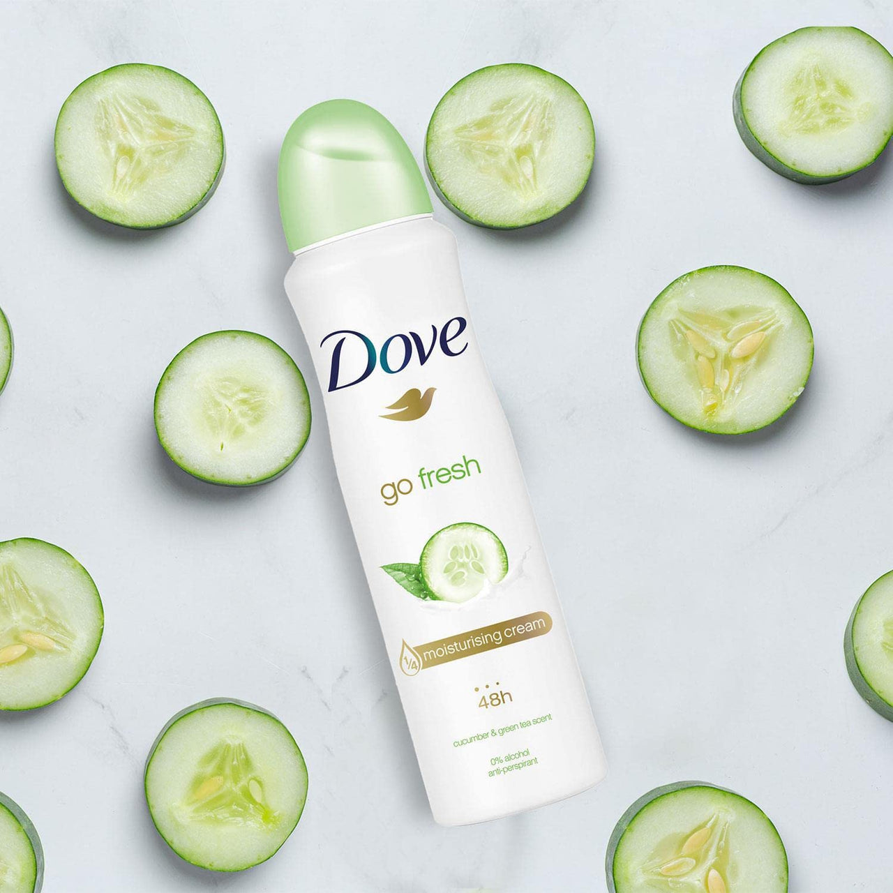 Dove Antiperspirant Cucumber & Green Tea Deodorant, 150ml | Long-Lasting Freshness & Gentle Skin Care For All-Day Protection