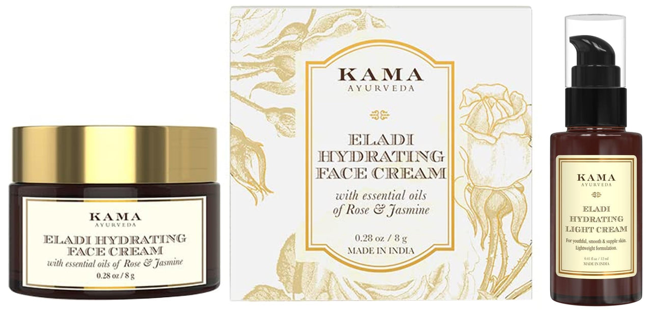 KAMA AYURVEDA ELADI HYDRATING LIGHT CREAM 12GM & KAMA AYURVEDA ELADI HYDRATING FACE CREAM 8GM