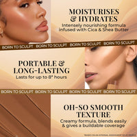 Just Herbs Super Hydrating Born To Sculpt Long Stay Bronzer Stick Infused with Shea Butter | Richly Pigmented | Defines and Uplift Appearance | Matte Finish | All Skin Types for Women 14g (Mocha)