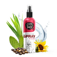 Wagging Tails 7-in-1 Grooming Kit: Dog Shampoo 200ml, Dry Bath 200ml, Massage Oil 200ml, Paw Butter 50g, Paw Spray 100ml, Anti-Tick & Flea Spray 200ml, & Fur Breeze 200ml-natural Ingredients