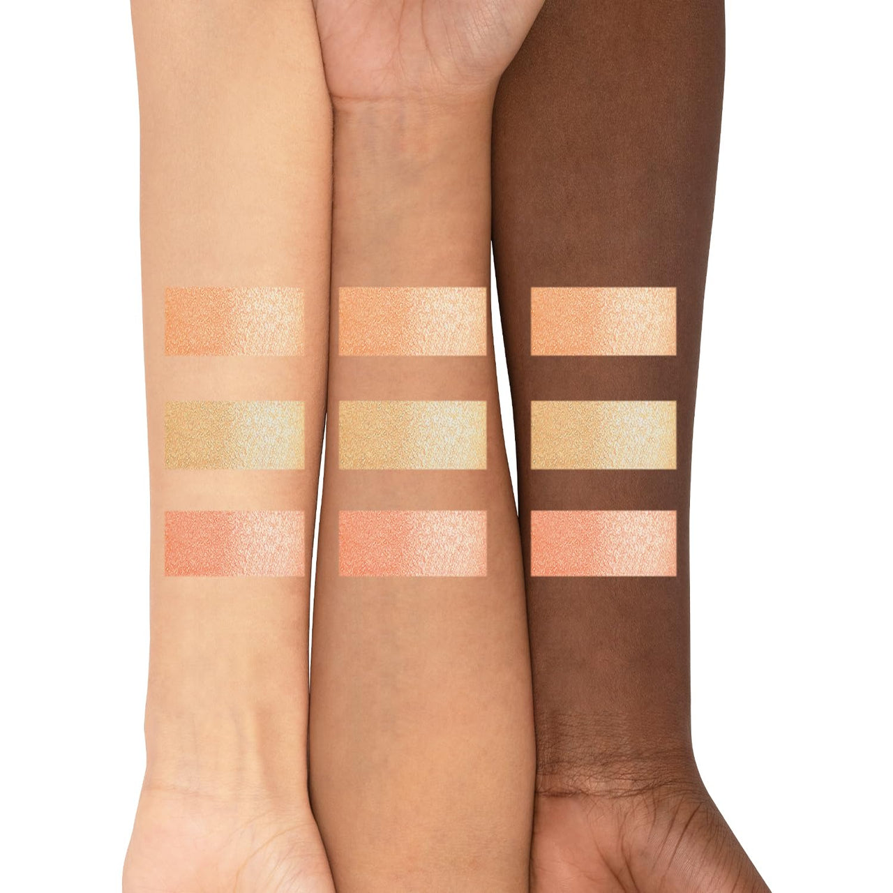PAC Trio Highlighter X3 | Powder Highlighter Palette for Face Makeup with Semi-Matte Natural Metallic Finish | 3 Lightweight Shimmer Glow Shades | Full Coverage & Long Lasting for All Skin Type | 4g