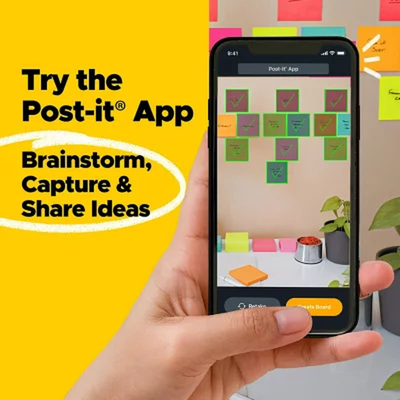 Post-It Super Sticky Notes, 4" X 6", Assorted Colors, Lined, 8 Pack, 800 Total Sheets