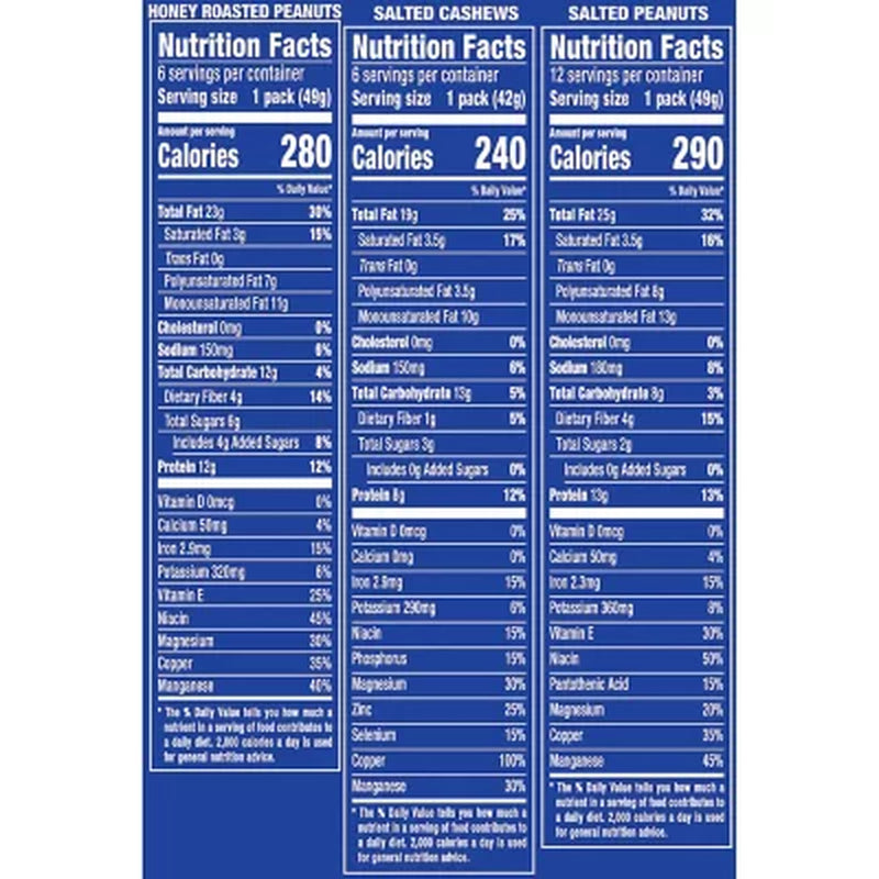 Planters Variety Pack Cashews & Peanuts, 24 Pk.