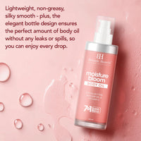 Botanic Hearth Moisture Bloom Body Oil - Hydrating Body Oil with Jojoba, Rosehip & Vitamin E for Soft & Radiant Skin, 100 ml for Men and Women - in a Premium Glass Bottle