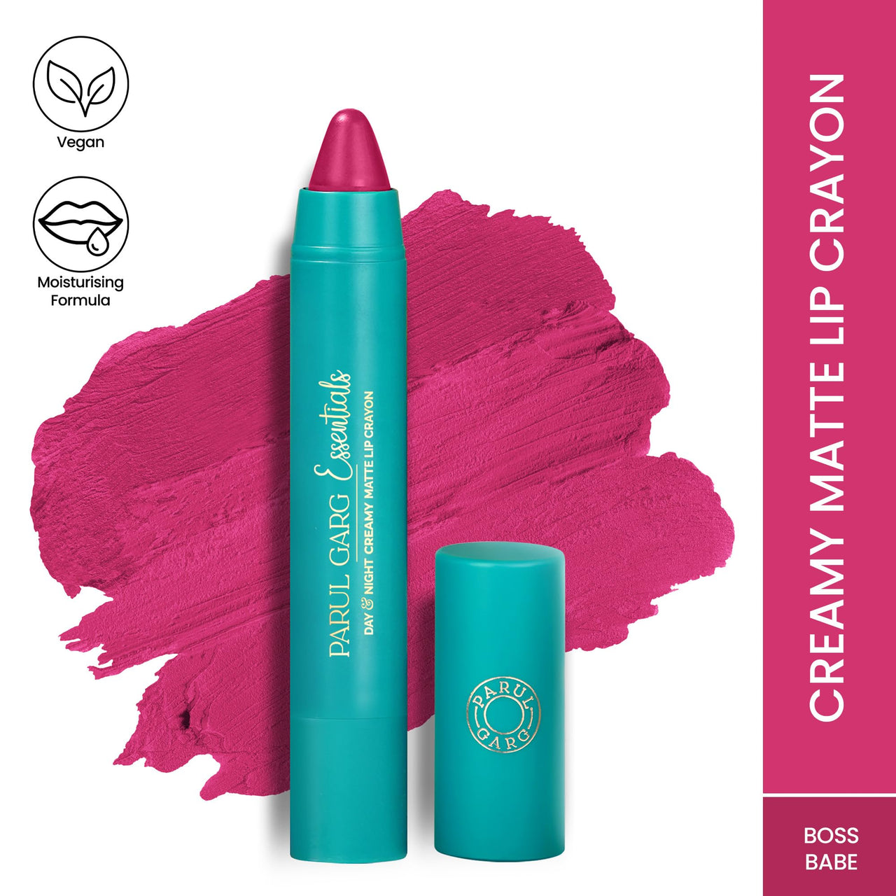 Parul Garg Beauty Creamy Matte Lip Crayon | Soft Matte & Hydrating Formula with Almond Oil & Vitamin E | Rich Pigment & Comfortable Wear | 100% Vegan (Boss Babe 45)