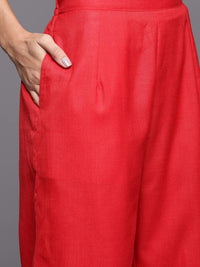INDO ERA Women's  Solid Cotton Blend Straight Kurta Palazzo With Dupatta Set