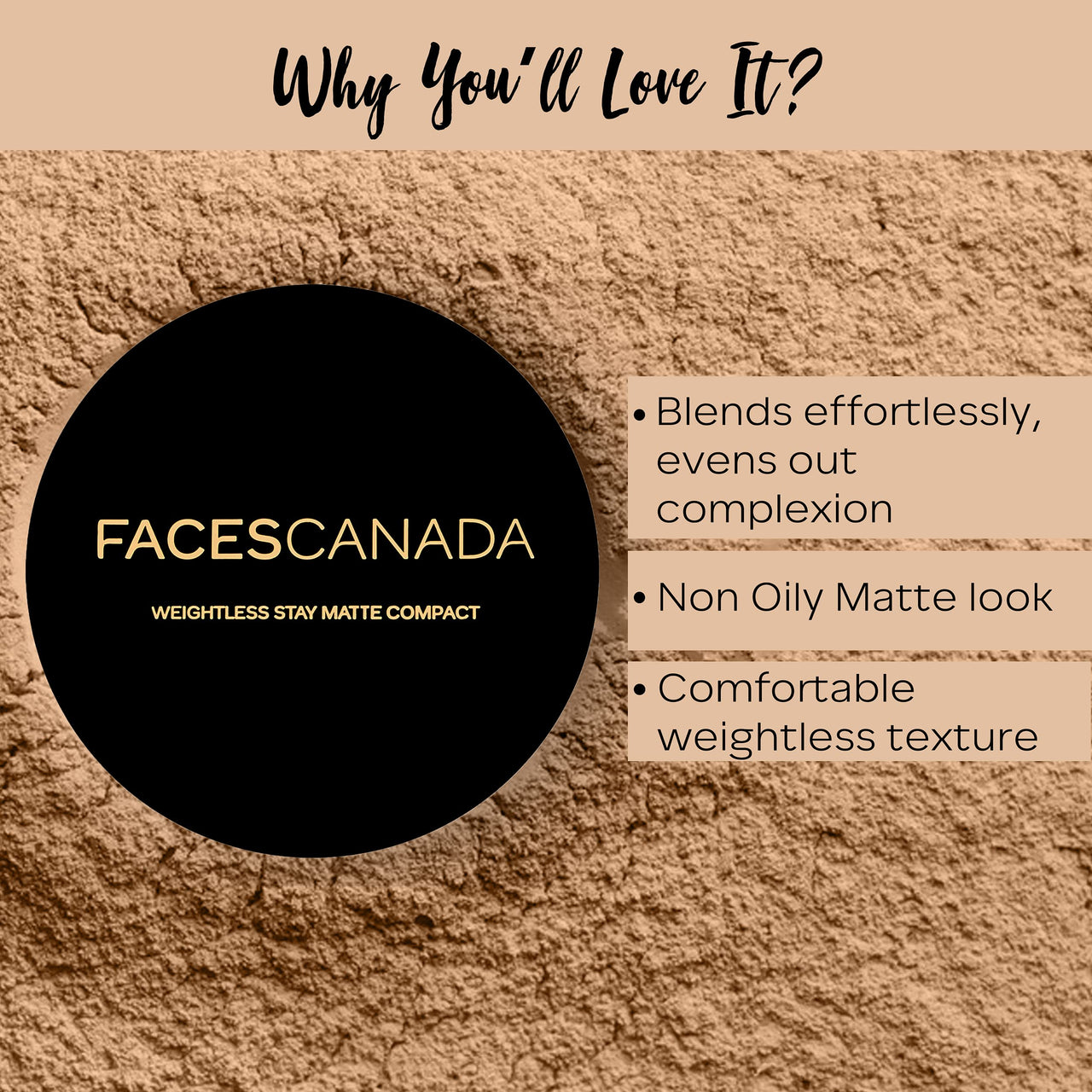 FACESCANADA Weightless Stay Matte Finish Compact Powder - Natural 9 G And Faces Canada Magneteyes Eyeliner - Black, 3.5Ml