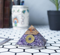 Crocon Amethyst orgone Pyramid Healing Stone orgonite Gemstone Pyramid Stones Reiki Crystal Balancing Meditation Chakra organite Gift Home Office Decor Size 3 inch app. Amethyst Stone