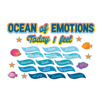 Eureka Seas The Day Ocean of Emotions Mini Bulletin Board Set and Classroom Decorations for Teachers, 31 Pieces