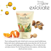 moha: Herbal Scrub (100 GM) | Face Scrub | Blend Of Walnut, Orange Peel & Oilve Oil for Skin Brightening, Exfoliate Face, For All Skin Type (Pack Of 1)
