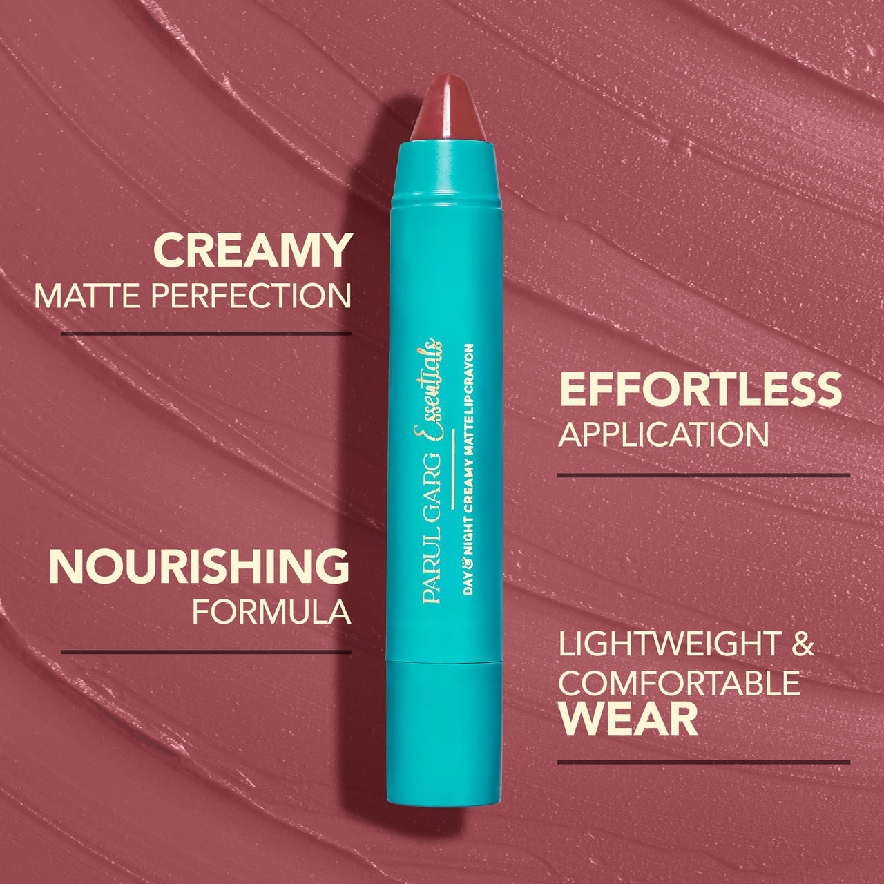 Parul Garg Beauty Creamy Matte Lip Crayon | Soft Matte & Hydrating Formula with Almond Oil & Vitamin E | Rich Pigment & Comfortable Wear | 100% Vegan (First Love 34)