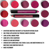Colorbar Matte me as I am Lipcolor-Outrage, Mauve, 2 g | Moisturize and condition lips| Long Lasting| Waterproof and Smudge-proof