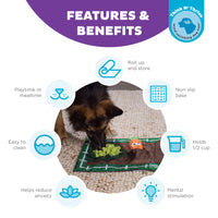 Outward Hound Nina Ottosson Activity Matz Garden Game Plush Dog Puzzle Mat Dog Enrichment Dog Toy, Level 2 Intermediate, Multicolored Level 2 (Intermediate) Level 2 (Intermediate)