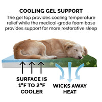 Furhaven Water-Resistant Cooling Gel Dog Bed for Small Dogs w/ Removable Washable Cover, For Dogs Up to 20 lbs - Indoor/Outdoor Garden Print Mattress - Jungle Green, Small Water-Resistant Garden Print (Jungle Green) 20.0