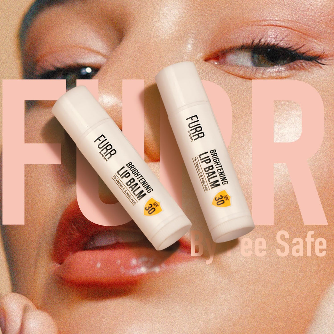 FURR 1% Vitamin C & Kojic Acid Brightening Lip Balm with SPF 30 | Heals, Hydrates & Softens | Reduces Pigmentation | Almond Oil, Shea Butter, Vitamin E Infused | Lip Balm for Soft Glossy Lips | Unisex