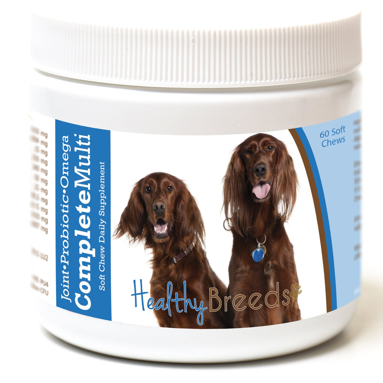 Healthy Breeds Irish Setter All in One Multivitamin - Complete with Probiotics, Glucosamine, Chondroitin & Omegas - 60 Soft Chewy Treats