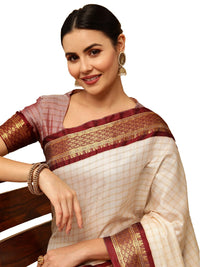 Satrani Women's Poly Silk Woven Saree With Unstitched Blouse Piece