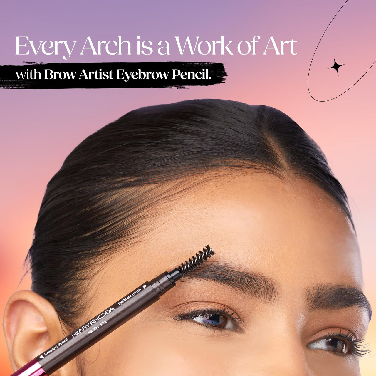 Hilary Rhoda Brow Artist Eyebrow Pencil | Dual-Ended & Natural Finish | Smudge-Proof & Long-Lasting Eyebrow Pencil | 0.3g (Coffee-Shade 02)