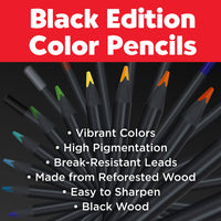Faber-Castell Black Edition Colored Pencils - 50 Count, Black Wood and Super Soft Core Lead, Art Colored Pencils for Adult Coloring, Teens, Kids and Beginners