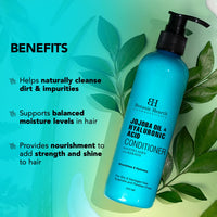 Botanic Hearth Jojoba & Hyaluronic Acid Conditioner With Keratin & Collagen|Hydrates Hair & Adds Shine For Dry & Dehydrated Hair Sulphate & Paraben Free 245Ml,1 Count