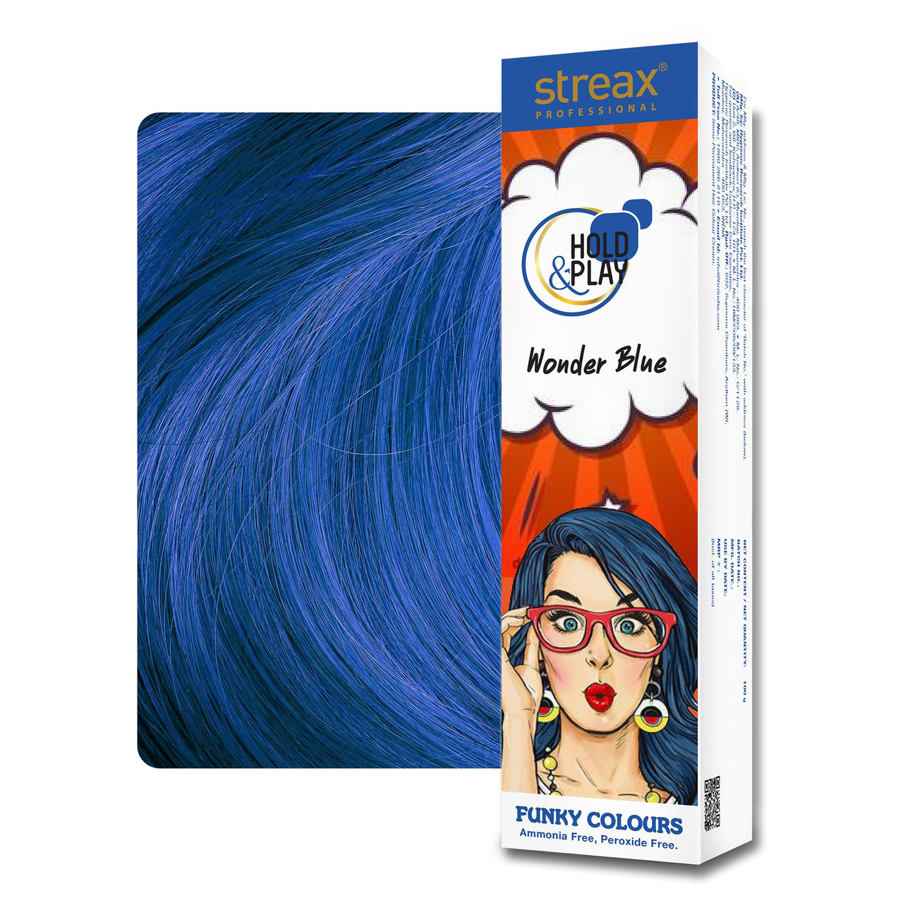 Streax Professional Hold And Play Funkey Colour - Wonder Blue,1