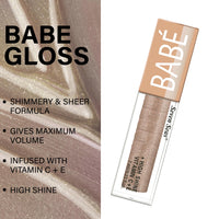 Seven Seas Babe Glittery Lip Gloss With High Shine Lip Color For Glossy Look |Lightweight Non Sticky Lip shiner For Moisturizing Lips (Rose,7ML)