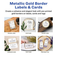 Avery Matte White Labels with Metallic Gold Borders, 3