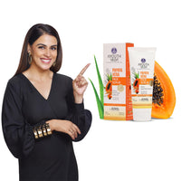 Ayouthveda Papaya Vera Face Scrub with Walnut, Green Tea & Vitamin E | Gently Exfoliates, Unclogs Pores & Brightens Skin | Suitable for Dry to Normal Skin Types| 100g
