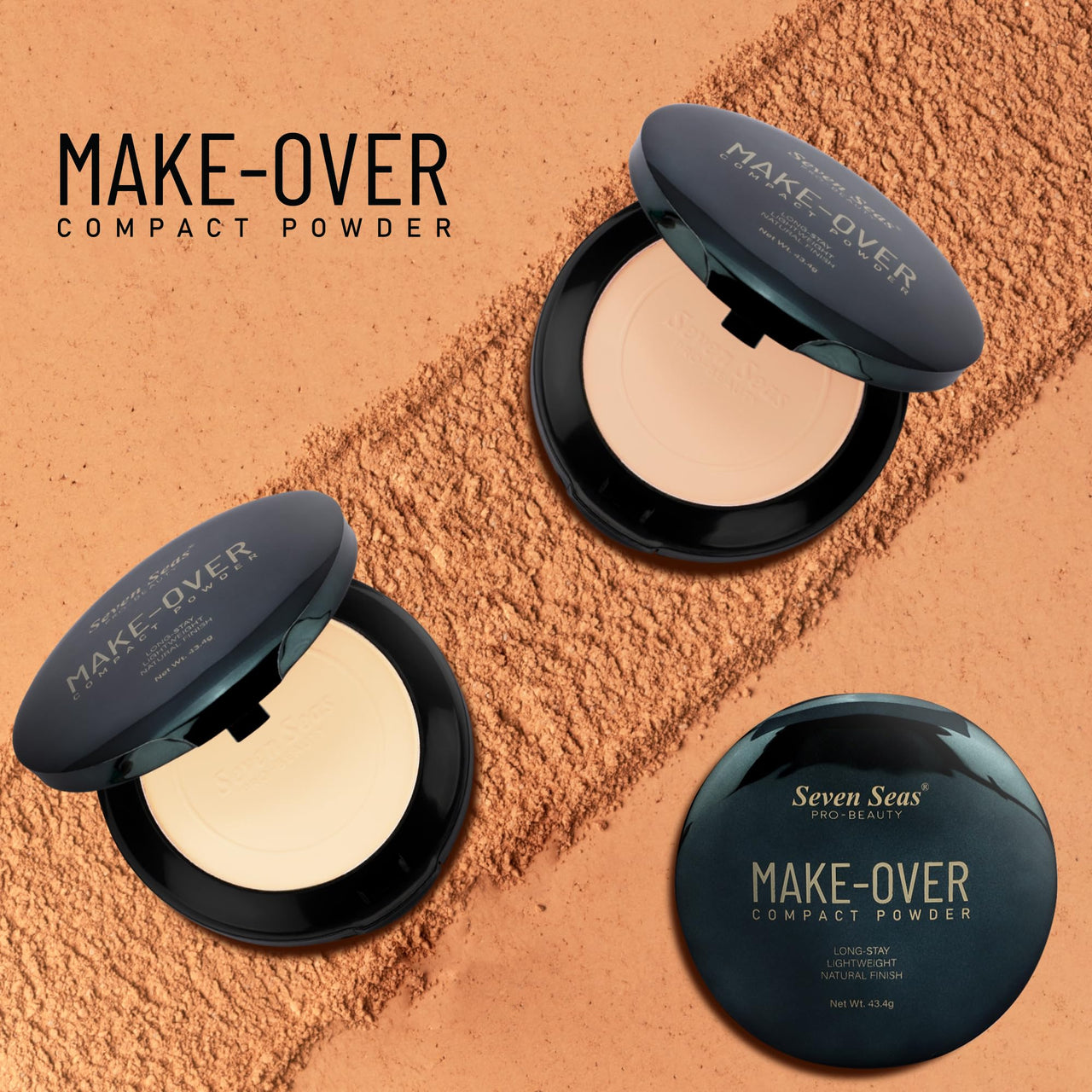 Seven Seas Make-Over Oil Control Compact Powder for Women (03 Natural, 43.4G)