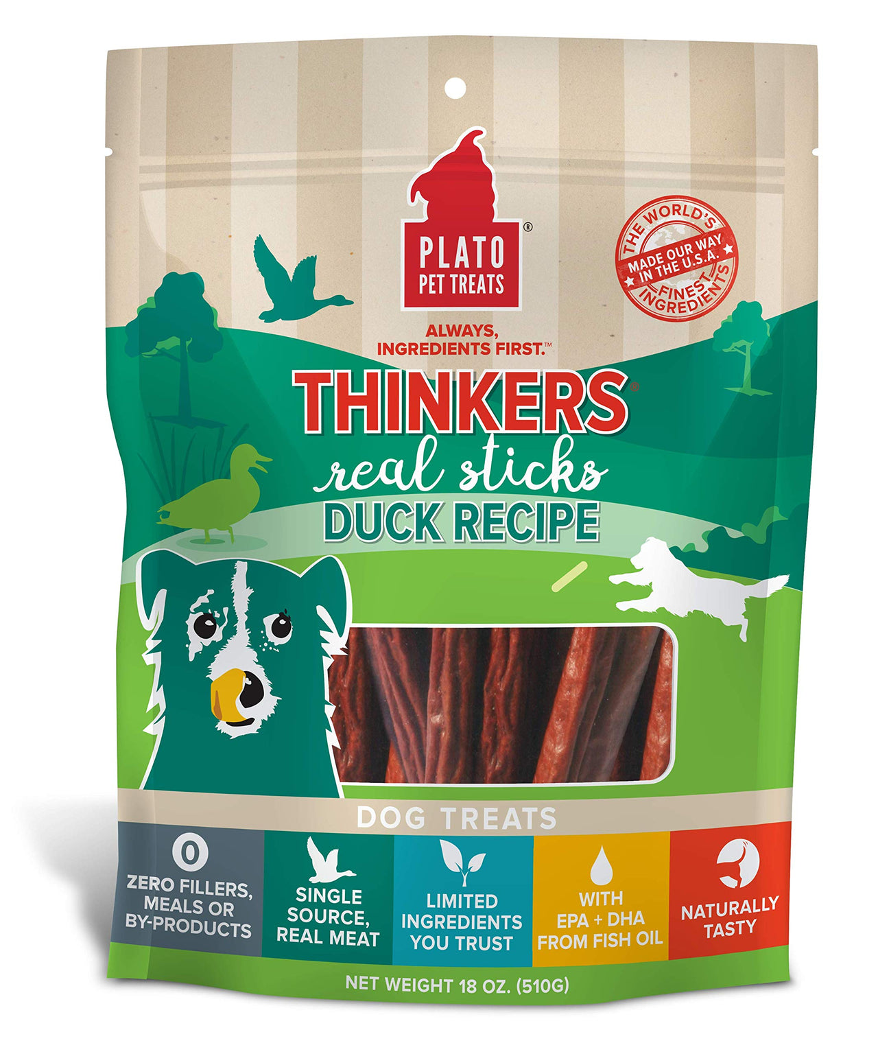 PLATO Thinkers Duck 18oz, Natural (850002221572) 1.13 Pound (Pack of 1)