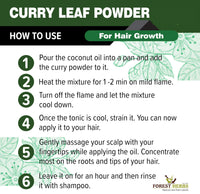 The Forest Herbs Natural Care From Nature 100% Curry Leaves Powder 200Gms (Sun Dried & Stemless) for Strong and Shiny Hair Growth