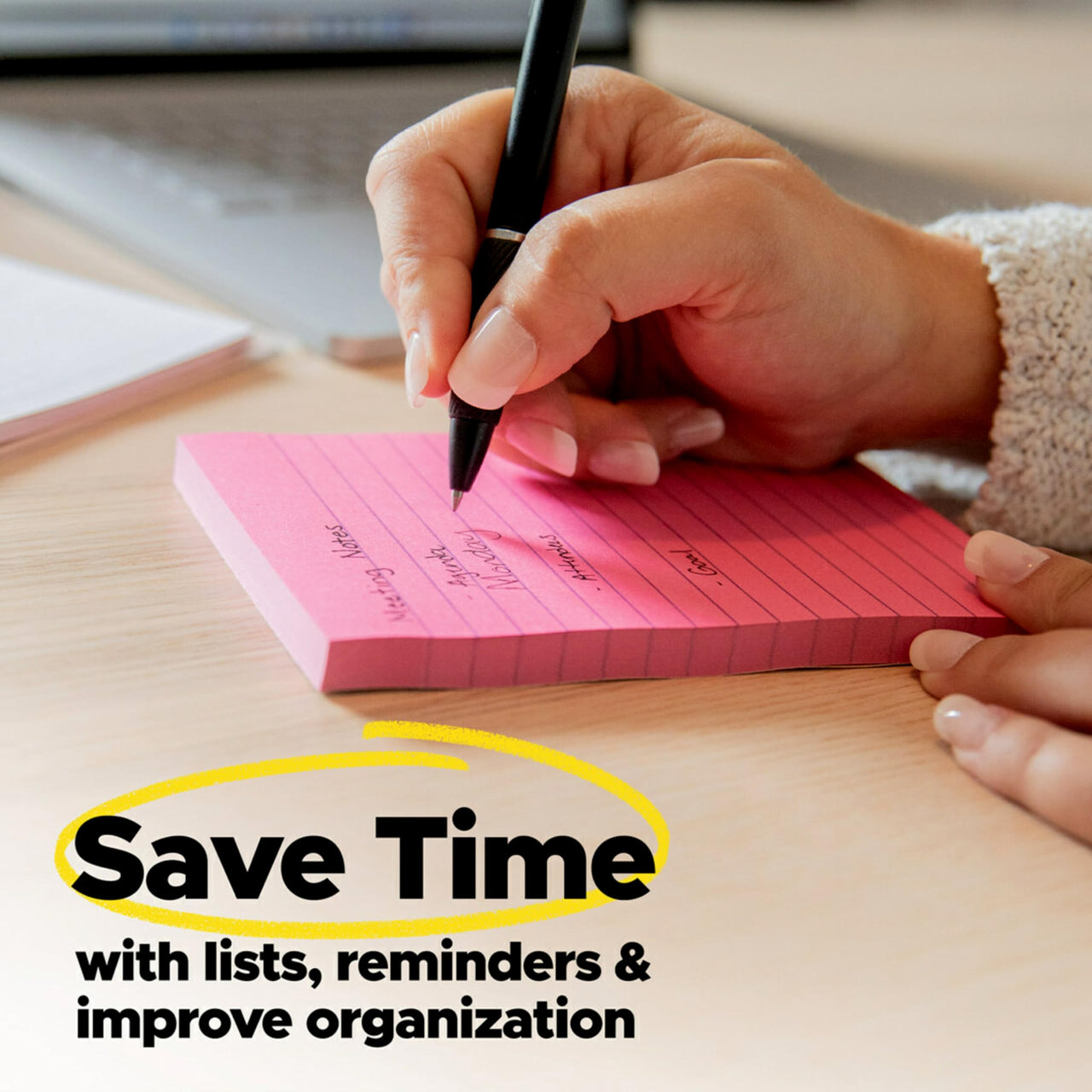 Post-it Notes, 1/3/8 x 1 7/8 in, 24 Sticky Notes Pads, 100 Sheets per Pad, Canary Yellow, The Original Post-it Note, New Year Organization or Second Semester School Supplies