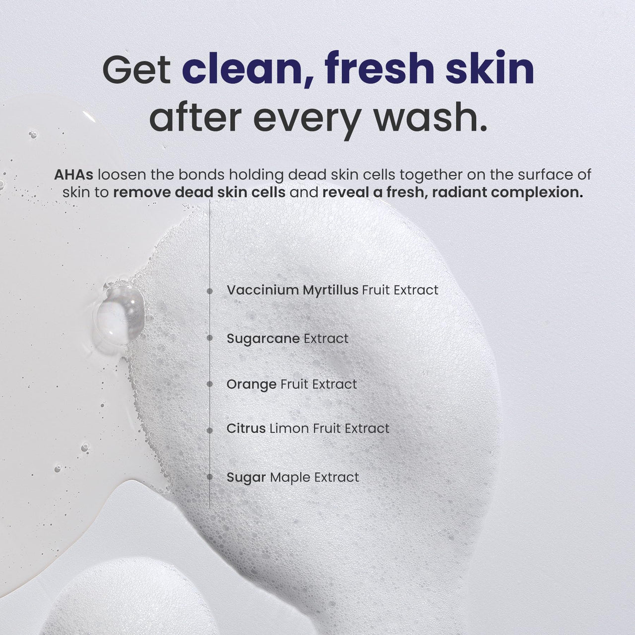 RE' EQUIL Fruit Aha Face Wash | Soap & Sulphate Free Cleanser | For Even & Brighter Skin Tone | Makes Skin Soft And Smooth | Gentle On Skin | All Skin Types | 200 Ml