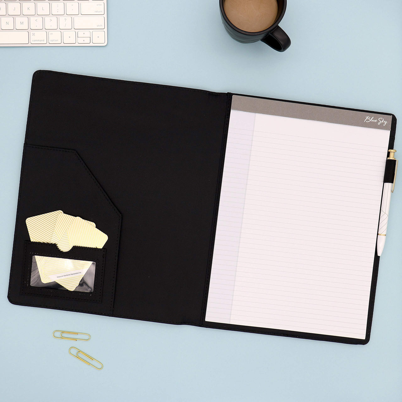 Blue Sky Professional Padfolio: Comprehensive Portfolio and Efficient Document Organizer, Ideal Business Accessory for Modern Professionals, 9.5" x 12" 8.5” x 11"