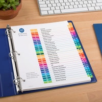 Avery 1-31 Tab Dividers for 3 Ring Binders, Customizable Table of Contents, Multicolor Tabs, 1 Set (11129) Divider
