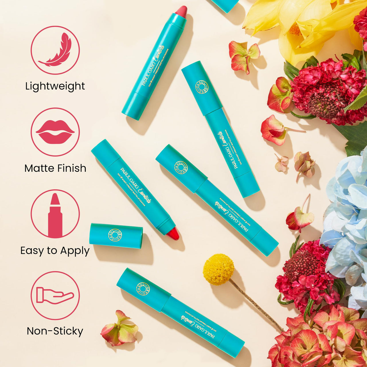 Parul Garg Beauty Creamy Matte Lip Crayon | Soft Matte & Hydrating Formula with Almond Oil & Vitamin E | Rich Pigment & Comfortable Wear | 100% Vegan (Prom Queen 23)