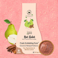 Nat Habit Face Scrub Cinnamon Nashpati Radiance Exfoliating Mura For Tan, Deep Cleansing, Pigmentation & Blemish Control, Chemical Free (Pack of 2 x 25 gm)
