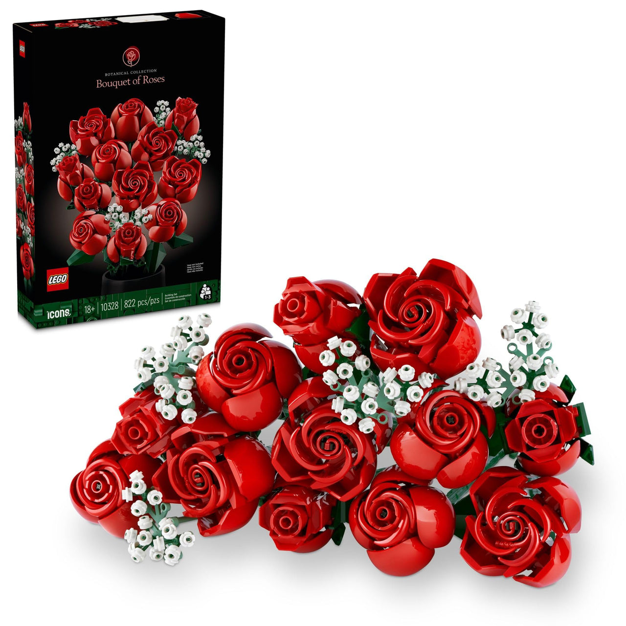 LEGO Icons Bouquet of Roses, Artificial Flowers for Home Dcor, Gift for Mother's  Day, Anniversary or Any Special Day, Unique Build and Display Model from The Botanical Collection, 10328