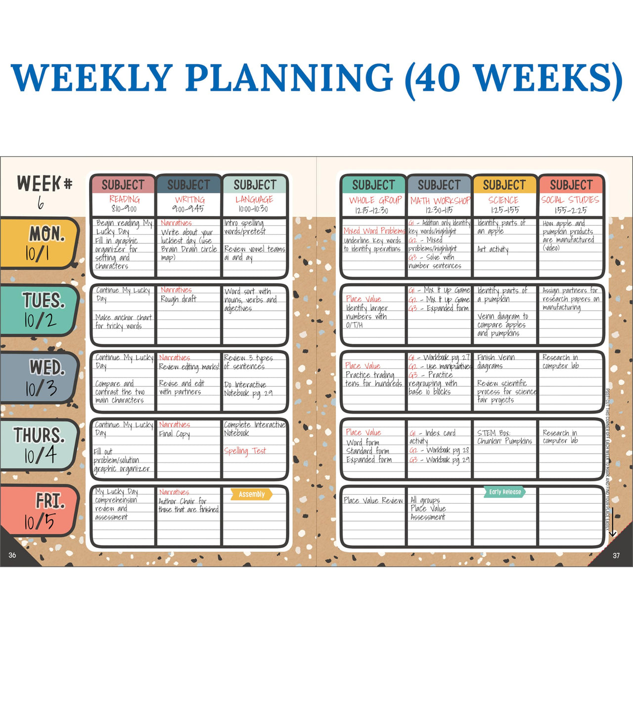 Carson Dellosa We Belong Boho Teacher Planner, 8" x 11" Spiral Bound Planner With Planner Stickers, Undated Daily Planner, Weekly Planner & Monthly Planner, School Supplies for Classroom Organization