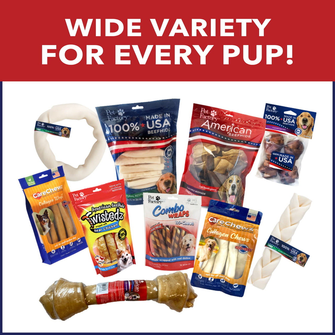 Pet Factory 100% Made in USA Beefhide 3-3.5" Mini Rolls Dog Chew Treats - Beef Flavor, 35 Count/1 Pack