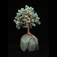 Green Aventurine Chakra Tree of Life - Crystal Tree for Positive Energy, Green Aventurine Base, Handmade Gemstone Tree, Copper Wire Money Tree - Feng Shui Decor, Green Healing Crystals, Spiritual Gift Green Aventurine + Green Base