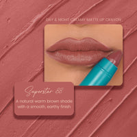 Parul Garg Beauty Creamy Matte Lip Crayon | Soft Matte & Hydrating Formula with Almond Oil & Vitamin E | Rich Pigment & Comfortable Wear | 100% Vegan (Superstar 88)