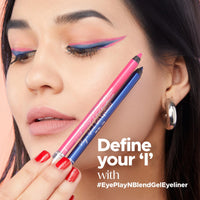 Hilary Rhoda Play n Blend Gel Eyeliner | One Stroke Application | Highly Pigmented | Matte & Shimmer Finish | 2 in 1 Smudger + Eyeliner | Butter Smooth Texture | 1.5g - (Black | Shade 03)