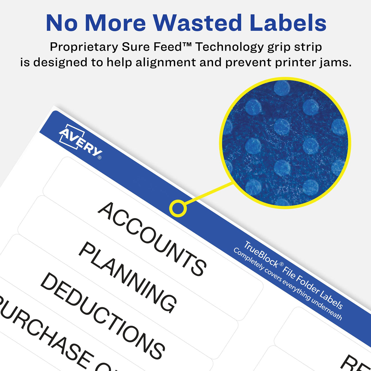 Avery TrueBlock File Folder Labels, 2/3" x 3-7/16", 1,800 Printable Labels, White, Permanent (75366) 1800 Labels