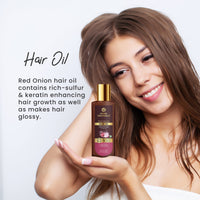 Khadi Organique Red Onion Hair Oil For Hair Growth & Hair Fall Control (SLS & PARABEN FREE) - 100 ML