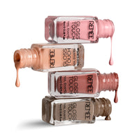 Renee Glossy Finish Touch Nail Paint Set of 4 (5 ML)& Hard Black Kajal Pen with Sharpener Combo