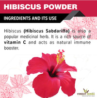 The Forest Herbs Natural Care From Nature Pure Hibiscus Flower Powder 200g (Pack Of 1) | Ideal for Hair pack, Face pack, Eating, and Hibiscus tea | Gudhal Ka Phool Powder | 100% Pure and Natural, No Preservatives
