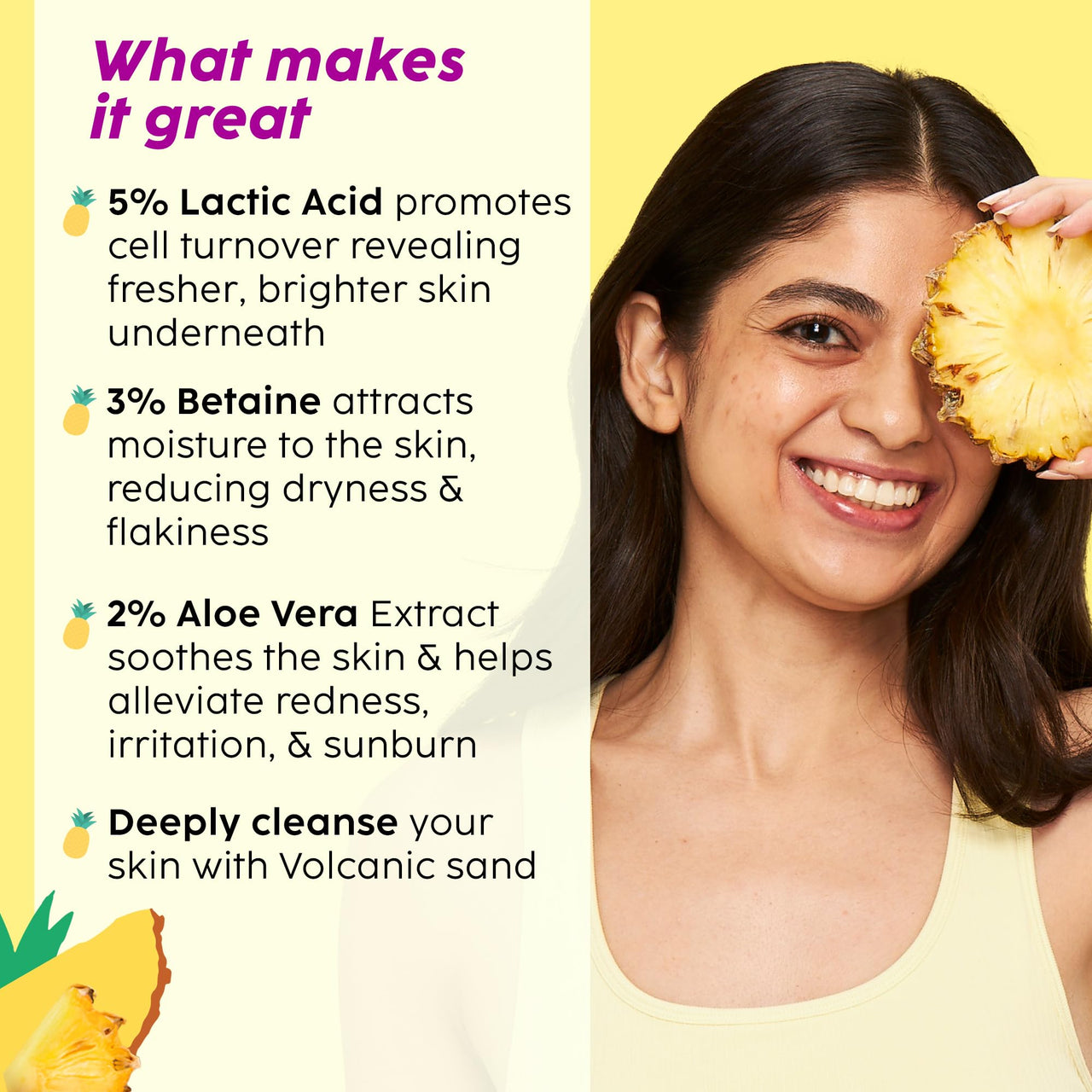 PLIX - THE PLANT FIX Pineapple 5% Lactic Acid Exfoliating Body Wash For All Skin Types | Paraben-Free Shower Gel | For Dry, Rough & Strawberry Skin | 236 ml Pack of 2