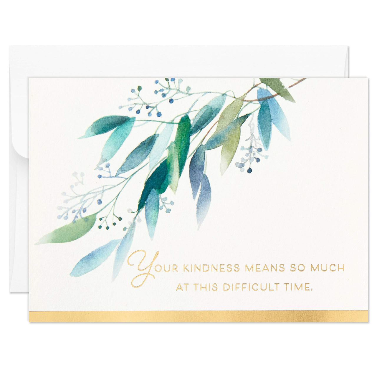 Hallmark Funeral Thank You Cards Assortment, Watercolor Flowers (50 Thank You for Your Sympathy Cards with Envelopes)